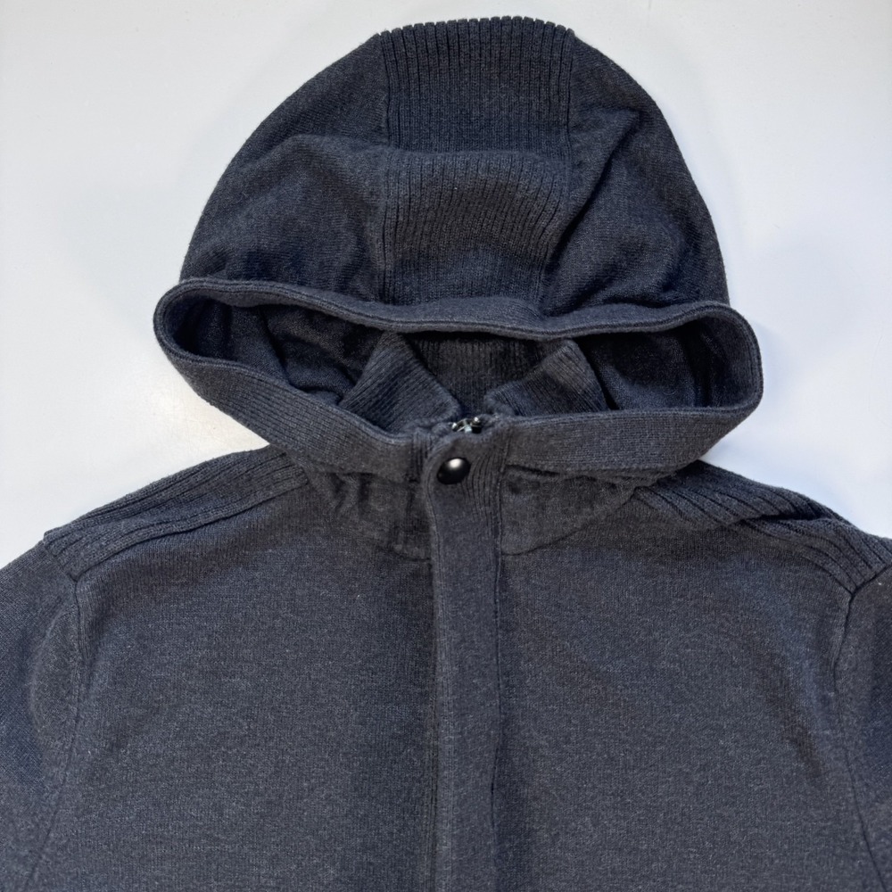 BANANA REPUBLIC Full Zip Hooded Military Sweater Jacket Mens Small Gray Knit - Picture 3 of 16